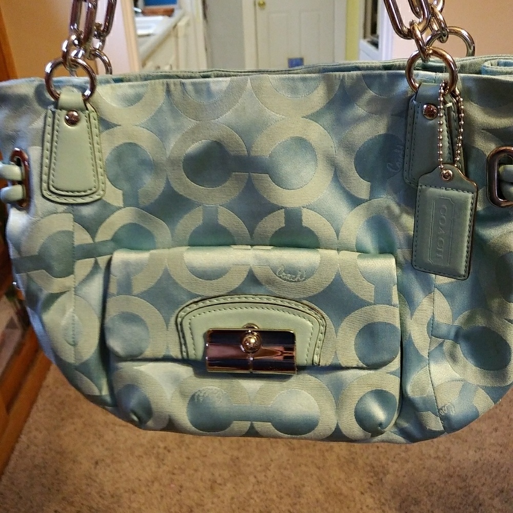 Light Blue Coach Shoulder Purse